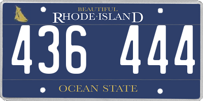 RI license plate 436444