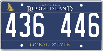 RI license plate 436446
