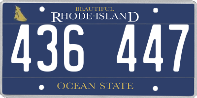 RI license plate 436447