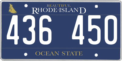 RI license plate 436450