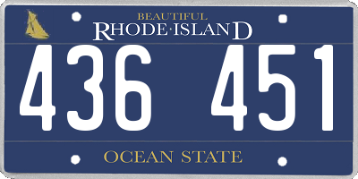 RI license plate 436451