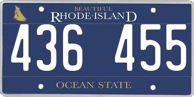 RI license plate 436455