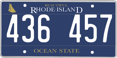RI license plate 436457