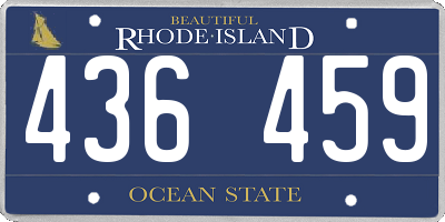 RI license plate 436459