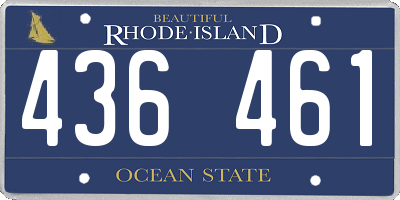 RI license plate 436461