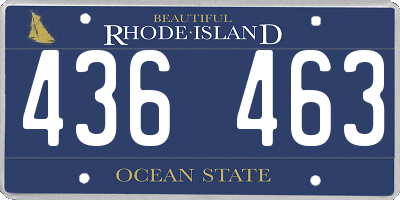 RI license plate 436463