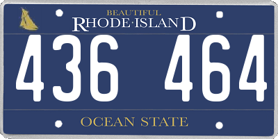 RI license plate 436464