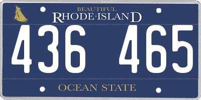 RI license plate 436465