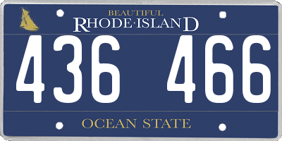 RI license plate 436466