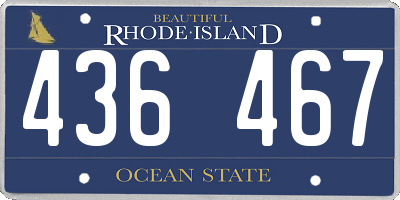 RI license plate 436467