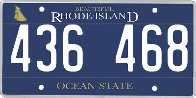 RI license plate 436468