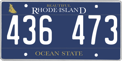 RI license plate 436473
