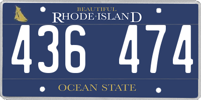 RI license plate 436474