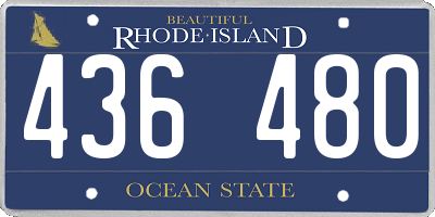 RI license plate 436480