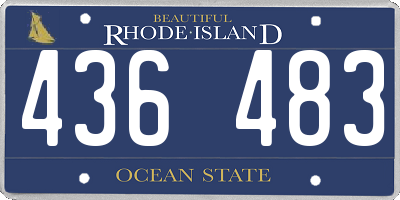 RI license plate 436483