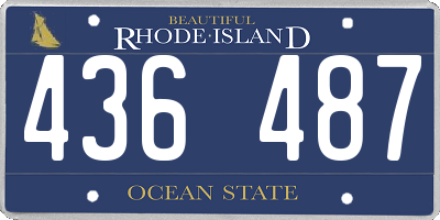 RI license plate 436487