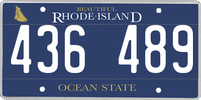RI license plate 436489