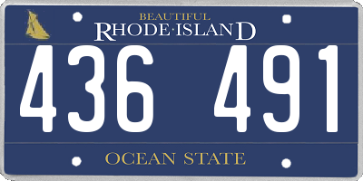 RI license plate 436491