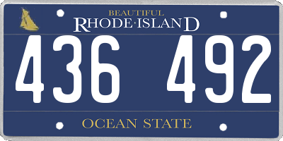 RI license plate 436492