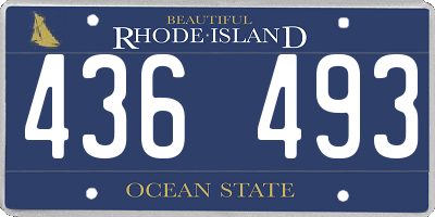RI license plate 436493