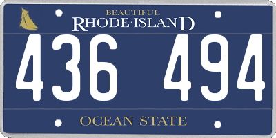 RI license plate 436494
