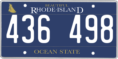 RI license plate 436498