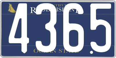 RI license plate 4365