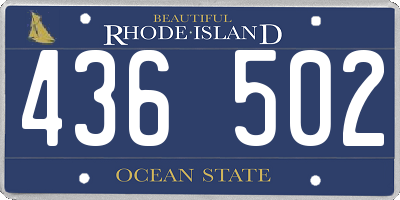 RI license plate 436502