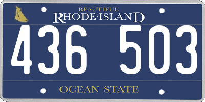 RI license plate 436503