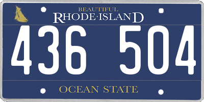 RI license plate 436504