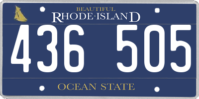 RI license plate 436505