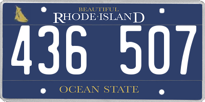 RI license plate 436507