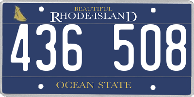 RI license plate 436508