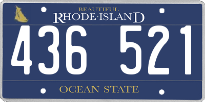 RI license plate 436521