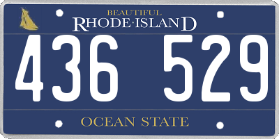 RI license plate 436529