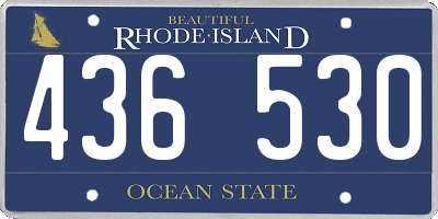 RI license plate 436530