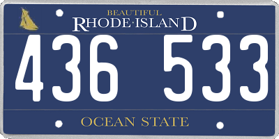 RI license plate 436533