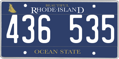 RI license plate 436535