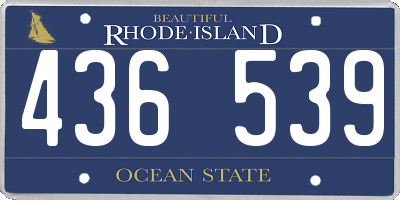 RI license plate 436539