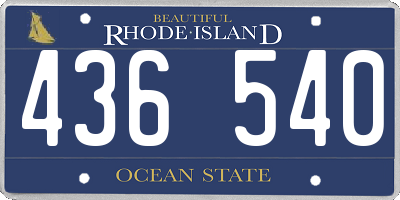 RI license plate 436540