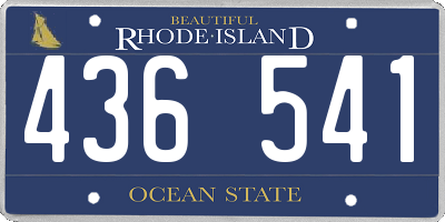 RI license plate 436541
