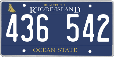 RI license plate 436542