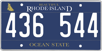 RI license plate 436544