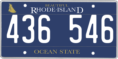 RI license plate 436546