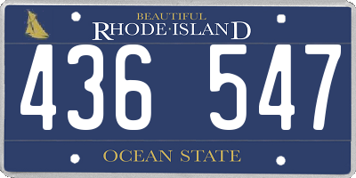 RI license plate 436547