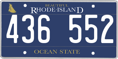 RI license plate 436552