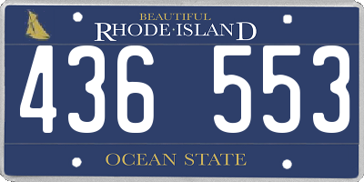 RI license plate 436553