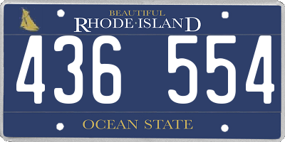 RI license plate 436554