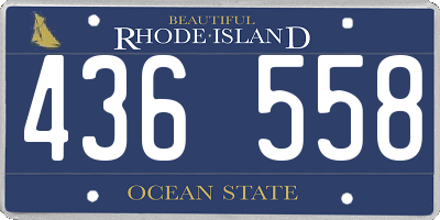 RI license plate 436558