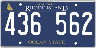 RI license plate 436562
